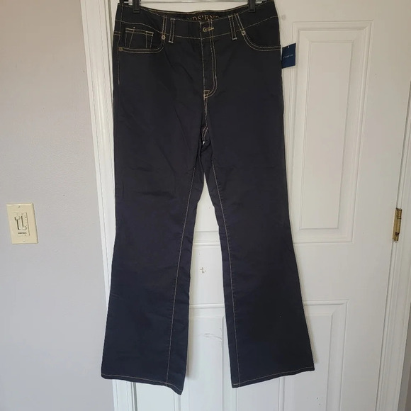 NWOT Lands End Sateen Hollywood Flare Jeans Fit 1 Size 8 - Picture 1 of 12
